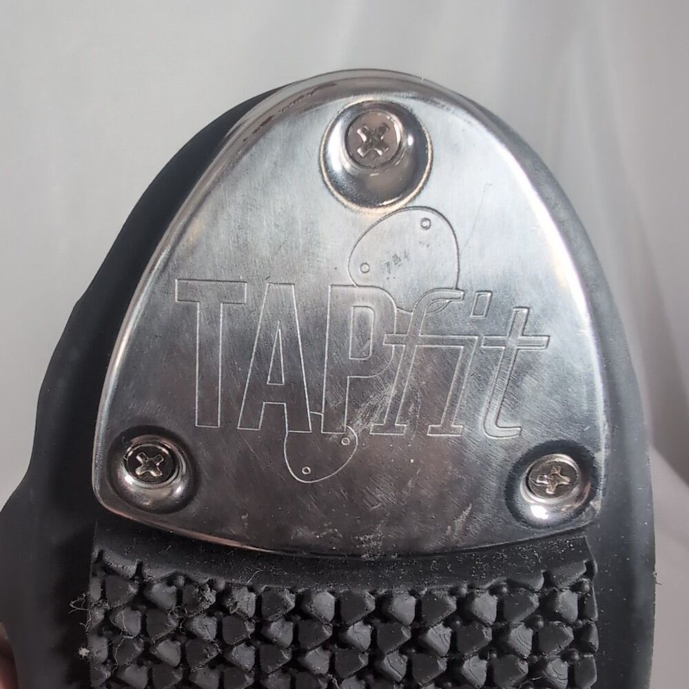 One Pair TAPfit Slip-On Taps Women’s LARGE (Size 8+) Black, Stainless Steel - Picture 3 of 7